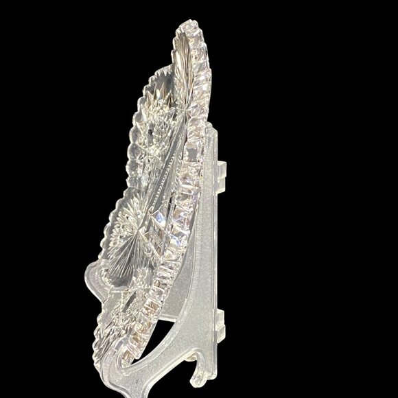 Antique ABP American Brilliant Cut Glass Mayonnaise Plate 6” Dish Serving Piece - Picture 3 of 15